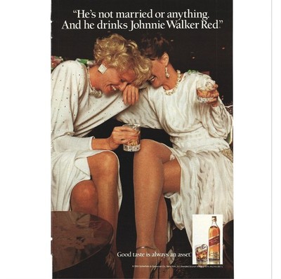 Johnnie Walker Red 1991 Vintage Scotch Whiskey Print Ad 1980 Fashion