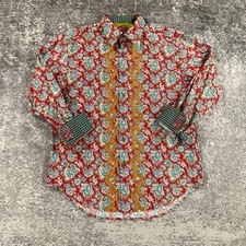 Robert Graham Shirt Mens Large L Red Paisley Limited Edition Numbered Flip Cuff