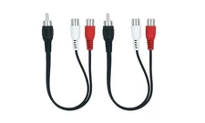 Audio Splitter 1 Male to 2 Female Y Adapter – 2 Pack (7.8" Mono Cable)