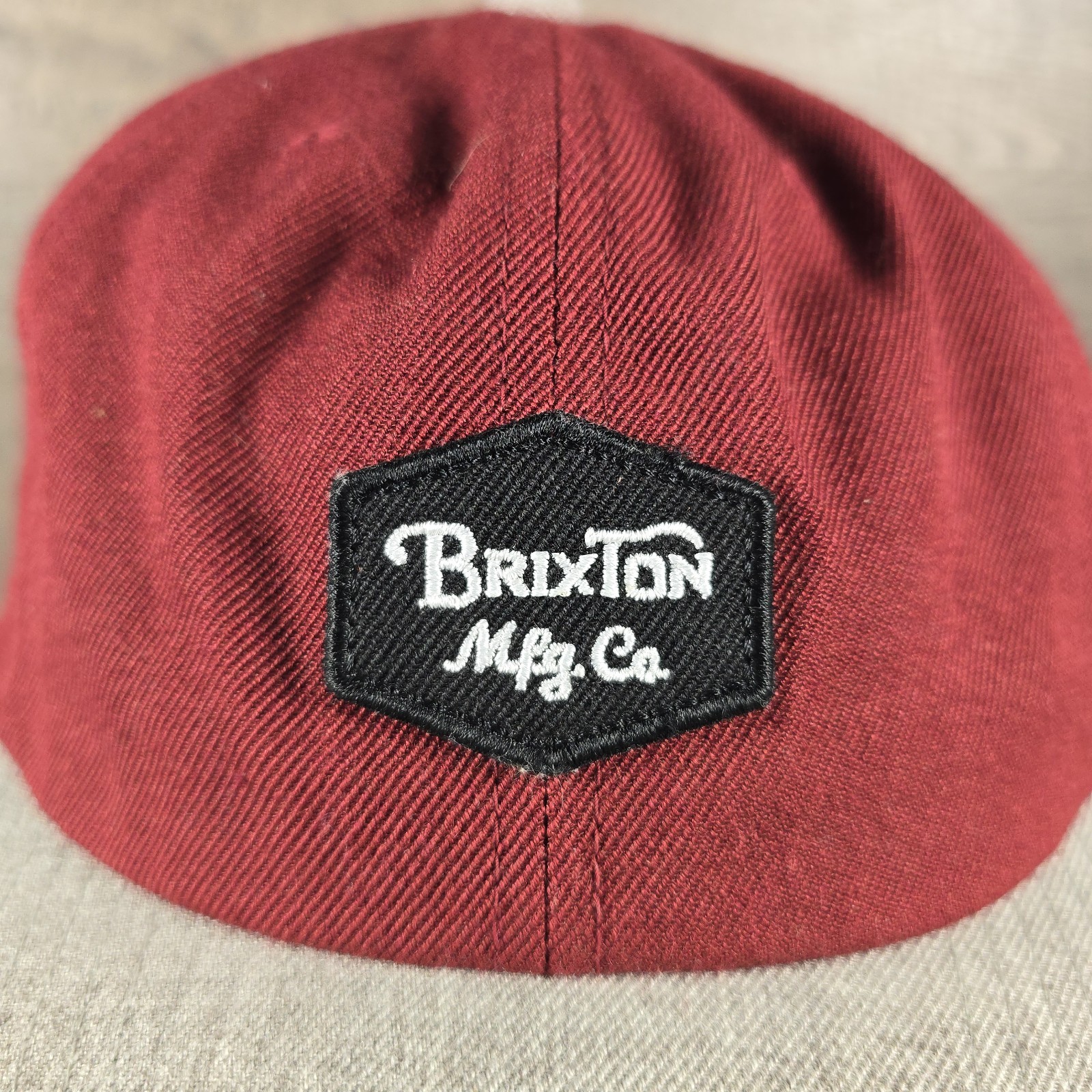 Brixton Hat Cap Snap Back Maroon Gray Patch Mens … - image 6