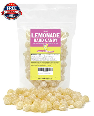 Zesty Lemonade Hard Candy - Handcrafted Sweet & Tart Drops (8 Oz)