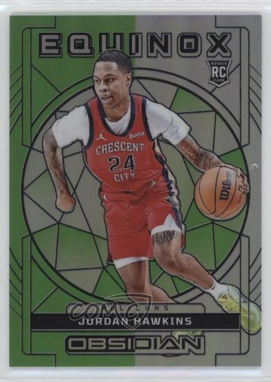 2023 Obsidian Electric Etch Green Flood 22/25 Jordan Hawkins #6 Rookie RC 19fe