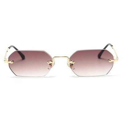 Rechteckige Sonnenbrille für Herren Damen Rahmenlos Oc-Form...