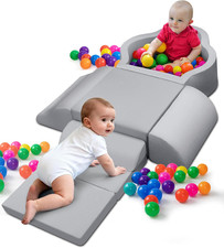 Soft Play Set, Baby Foam Climbing Blocks with Anti-Slip Particles Bottom  Velcr