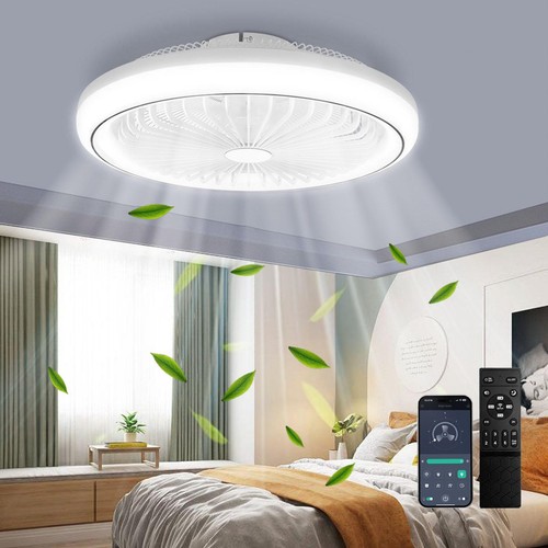 LED Ceiling Fan with Lighting LED Light Adjustable Wind Speed Remote Control UK