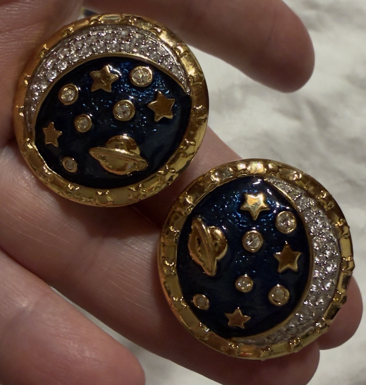 AUTHENTIC Daniel Swarovski Crystal Encrusted Moon… - image 16