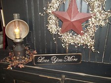 Wood Sign "LOVE YOU MORE" Rustic Country Prim Home Decor Shelf Sitter Block Sign