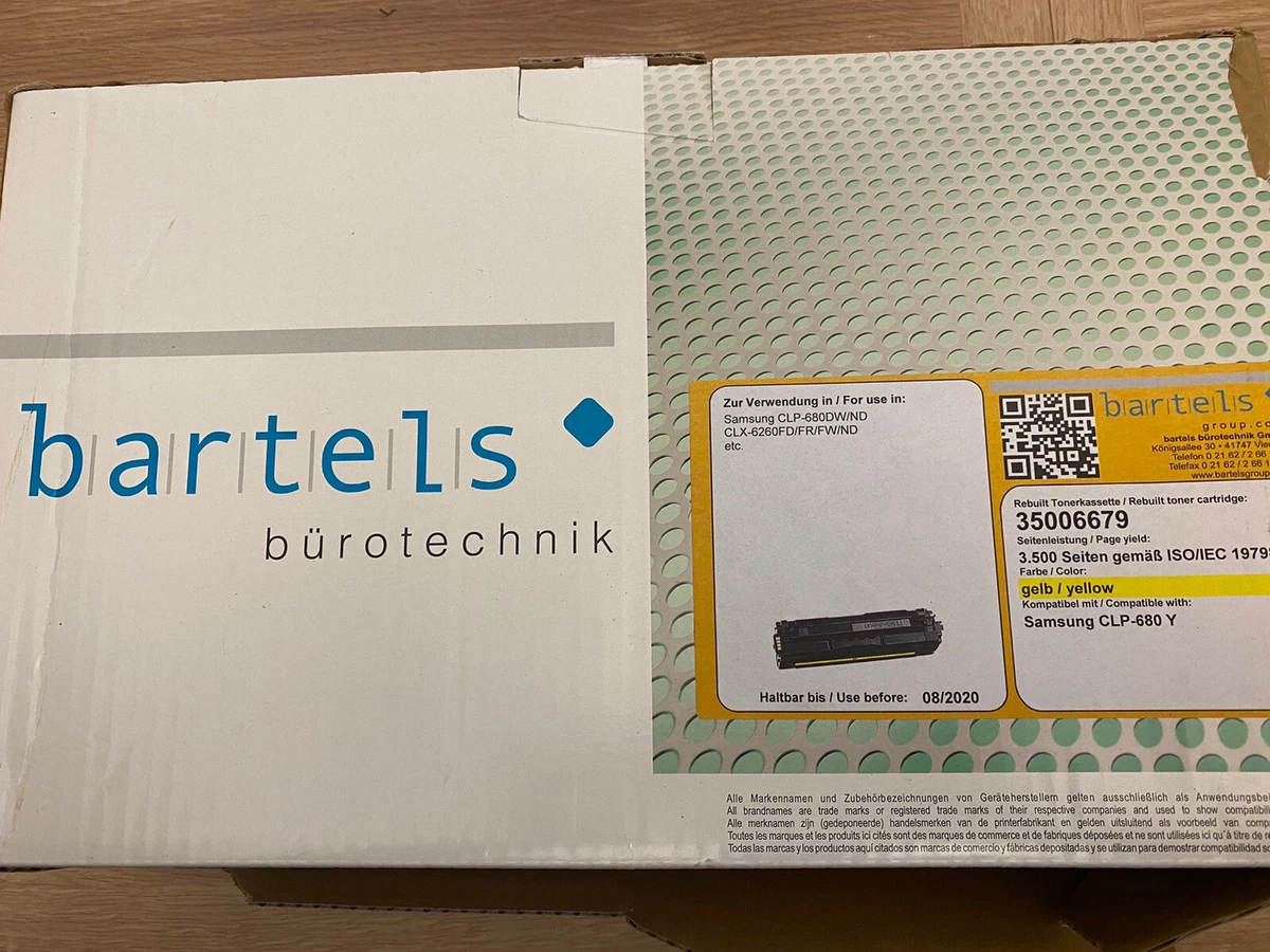 Samsung CLP 680 Y Yellow Toner Bartels 35006679