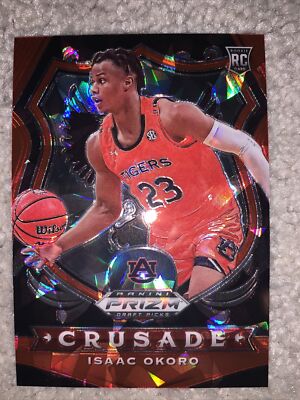 2020-21 Prizm Draft Picks RED Cracked Ice Crusade ISAAC OKORO Cavaliers Rookie
