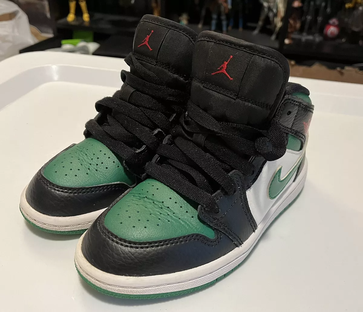 Air jordan 1 mid black/pine green/white/gym red cheap