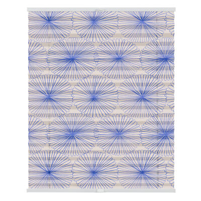 Plissee Klemmfix, ohne Bohren, blickdicht, Flower wheel - Blau