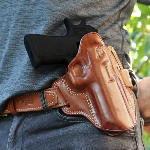 Leather Pancake Holster Fits, Magnum Research Desert Eagle L5 5" Barrel #1593# - Picture 4 of 9