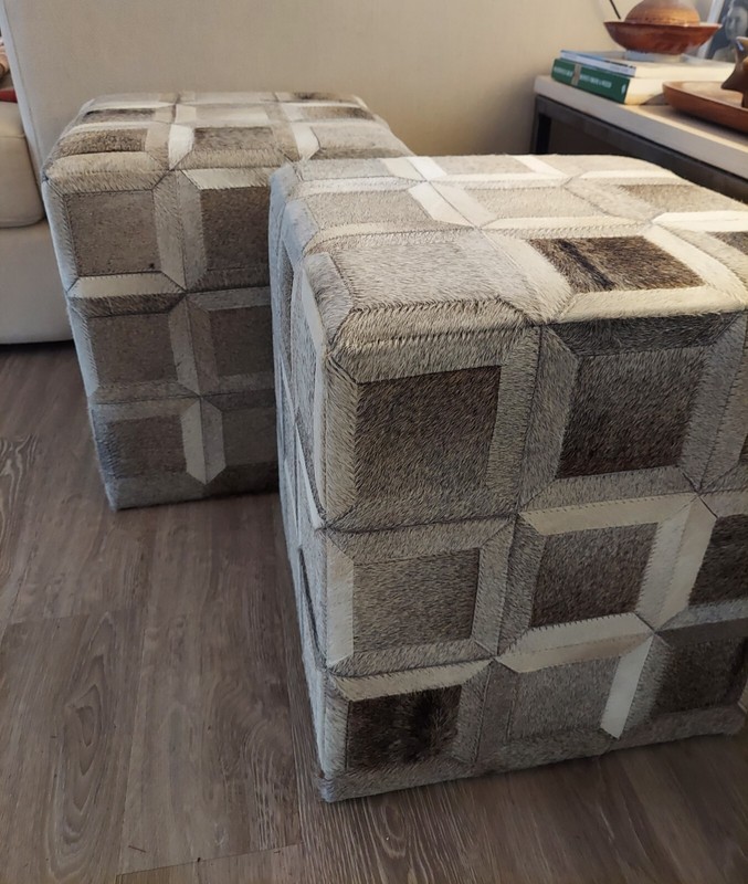 Cowhide Leather Ottoman From Argentina REDUCED!