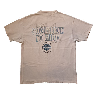 Vintage Harley Davidson T Shirt Mens Extra Large Some Live To Ride 90s USA