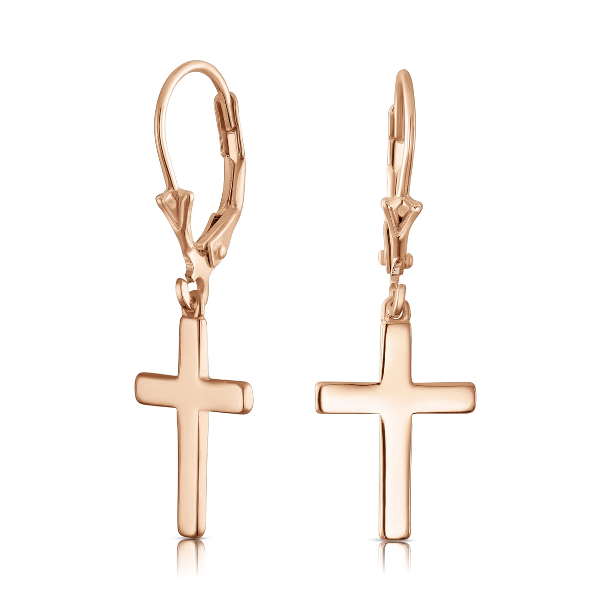 Leverback cross sale earrings