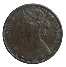 Great Britain 1867 Queen Victoria Bronze Penny British Coin KM#749.2