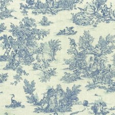 Textiles français Mini Toile de Jouy Fabric (La Vie Rustique) - Oxford Blue