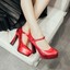 thumbnail 3 - High Heels Ankle Strap Ladies Party Pumps Buckle Glitter Prom Casual Shoes Sizes