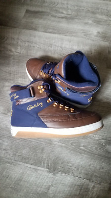 Patrick SIZE 12 Ewing 33 High Top Basketball ShoeS NAVY BLUE BROWN