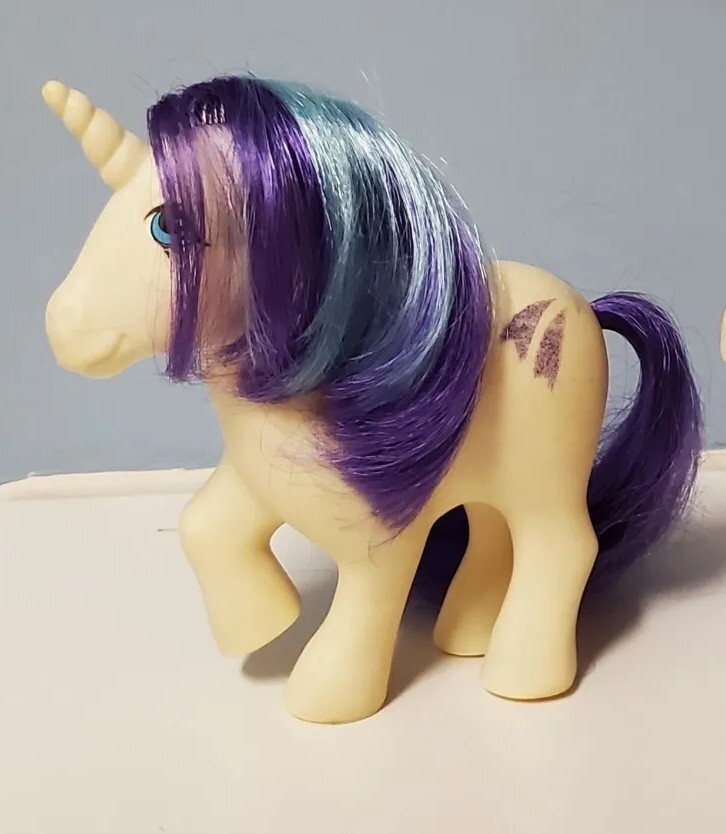 Vintage My Little Pony Sunbeam Licorne G1 1983 Hasbro métallisé or soleil et rayons