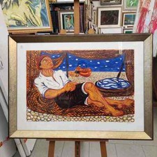 Migneco, Pescatore, 100 x 70 cm