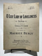 O Lily Lady Of Loveliness Song Words By Gerald H. Crow Music By Maurice Besly