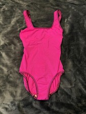 WOMENS VINTAGE LANDS END ONE PIECE HOT PINK SWIMSUIT BATHING SUIT SIZE 6