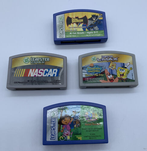 Lot of 4 Leap Frog Leapster Batman NASCAR Spongebob And Dora - Picture 1 of 1