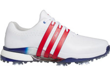 adidas Tour360 24 BOOST Golf Shoes Cloud White/Better Scarlet/Team Royal Blue
