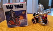 robot tin WIND-UP ON TRIKE new in box vintage import