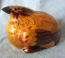 Vintage Bird Basket Hand Woven Lidded Storage Rattan Wicker Trinket Box Gift Sm