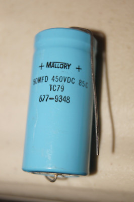 MALLORY TC79 Capacitor 50MFD 450VC 85C 677-9348 85C Vintage (1) NOS NEW