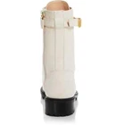 Stuart Weitzman Z124122 Womens White Thalia Combat Booties Size US 9B EU 39.5