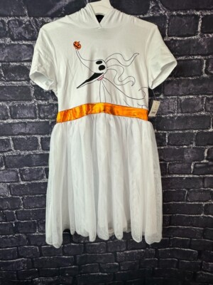 Nightmare Before Christmas XL 14 Girls White Tulle Dress Zero Dog Hood |  eBay