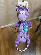 Outward Hound 18" Ropiez Horse Purple K9 Dog Toy w/Squeaker/Rope  Tag Fun New