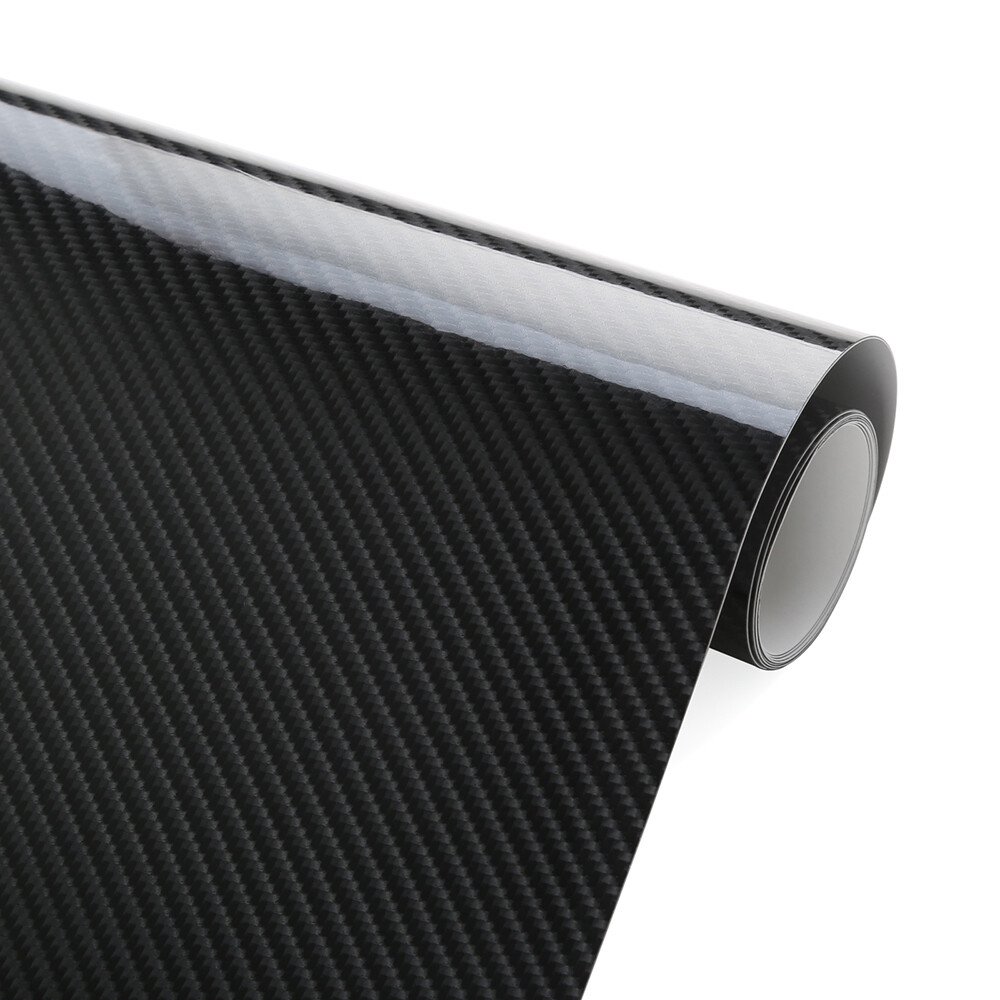 6D Premium Super Gloss Black Carbon Fiber Vinyl Car Wrap Bubble