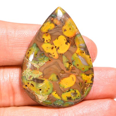 48.5 Ct. Natural Outstanding Fruit Jasper Pear Shape Cabochon 39X28X6mm Gemstone