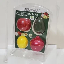 FARBERWARE 4 FRUIT/VEGETABLE SAVERS "BPA FREE" FOR TOMATE/ LIMON/ AVOCADO/LIMON 