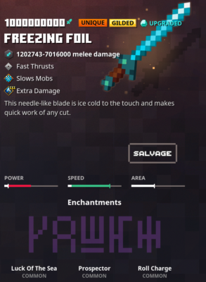 Minecraft Dungeons -Freezing Foil Unique Gilded (Xbox)(PS4)(Switch