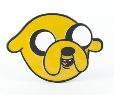 Adventure Time Jake Face Die-Cut Enamel Metal Belt Buckle Orange NEW UNUSED