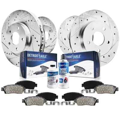 RWD 320mm Front Rear Drilled Rotors Brake Pads for Challenger Charger Chrysler