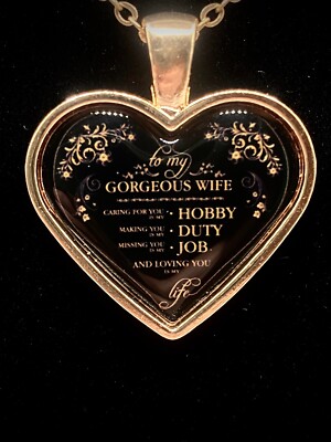 Husband to Wife Necklace - Loving You is My Life - Gold Necklace Pendant