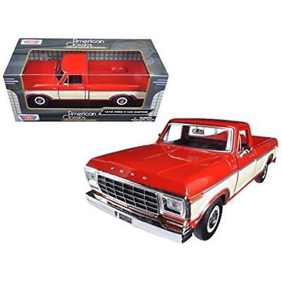 1979 FORD F-150 PICKUP TRUCK RED & CREAM 1/24 DIECAST MODEL CAR