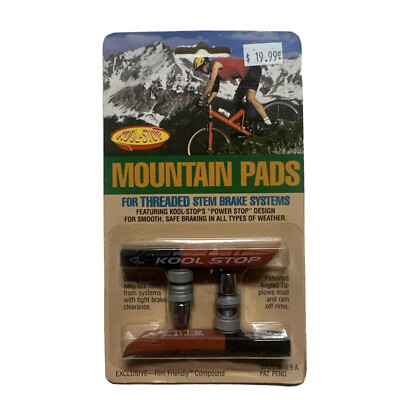 KOOL STOP MOUNTAIN BRAKE PADS THREADED POSTS MTB BIKE BLACK/SALMON DUAL-COMPOUND