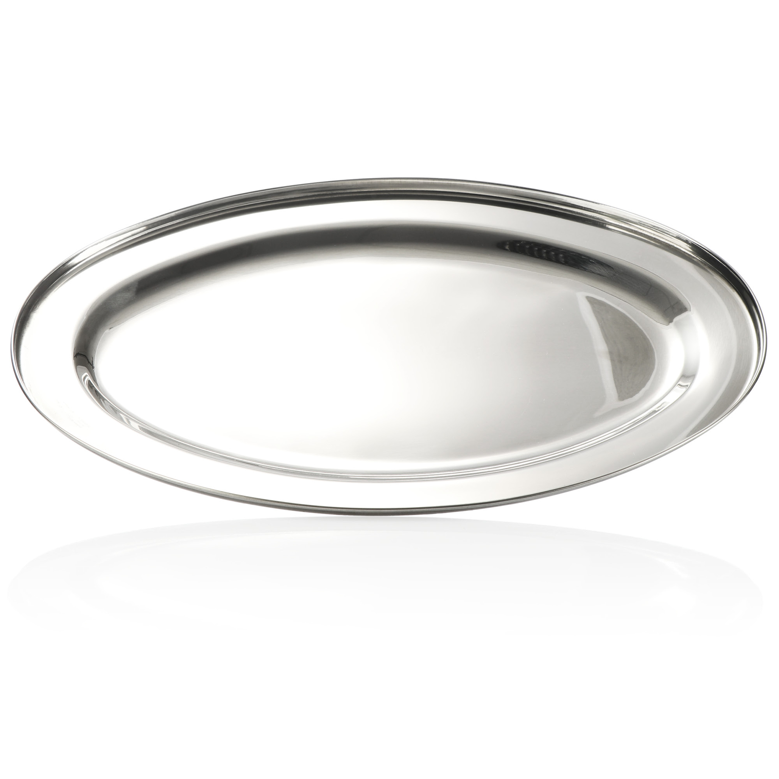 2x Servier-Tablett aus Edelstahl - ovales Tablett zum Servieren & Dekorieren
