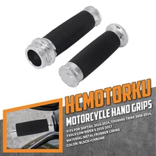 Chrome Electronic Throttle 1"Hand Grips For Harley Touring Road King Glide 08-24