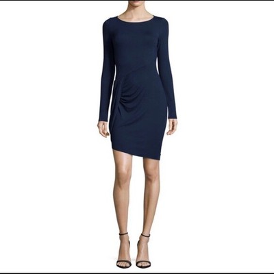 Three Dots 276806 Long Sleeve Dress Navy Blue size  Large