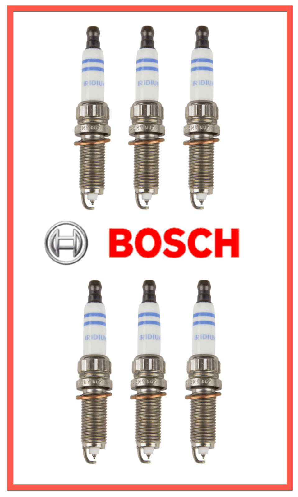 6 Spark Plugs OEM Fine Wire Double Iridium Bosch ZR6SII3320 for Benz 0041598103