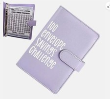 100 Envelope Challenge Binder Savings Book with Envelopes for Budgeting -Purple