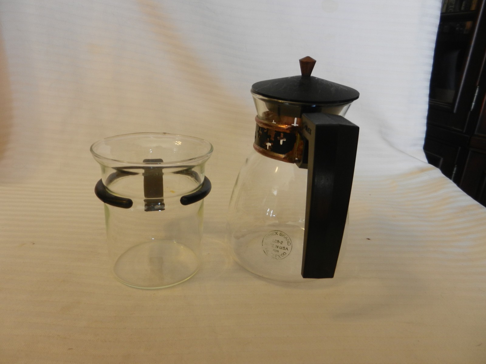 Pyrex Glass Coffee Cup and Glass One Cup Coffee Pot by Silex #LCR-2